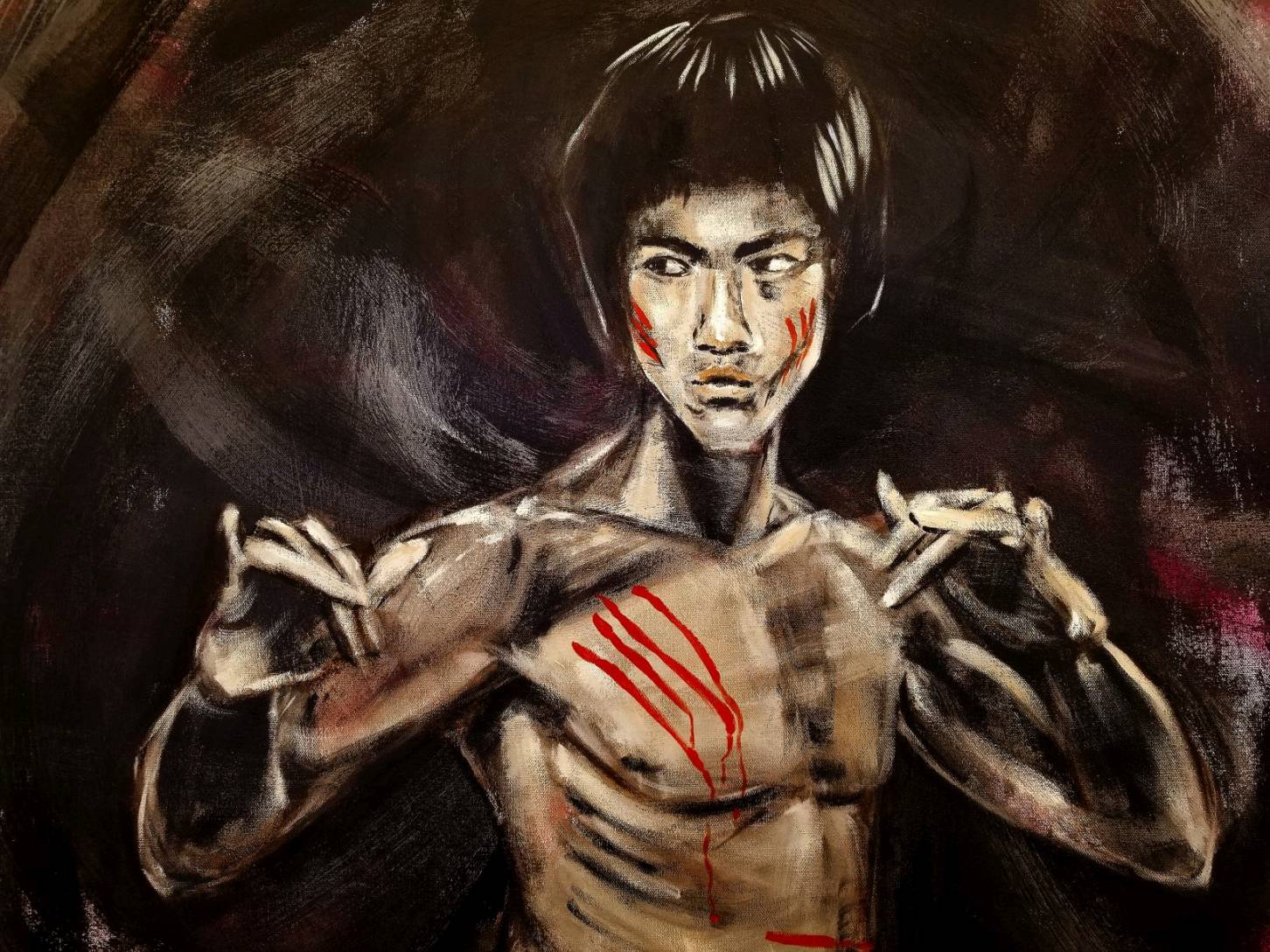 a bruce lee commission that was 4 by 5 feet